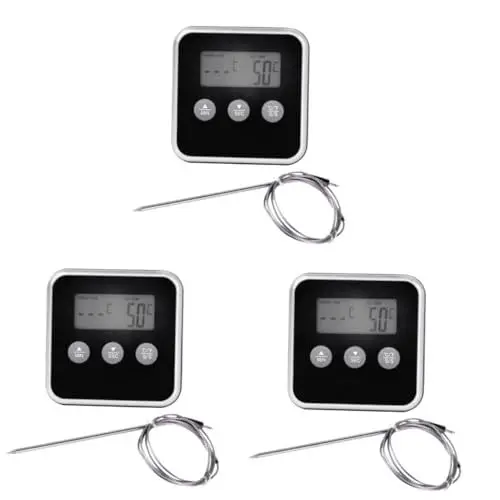 Produktbild: Ciieeo 3St Grillthermometer Sonde Ofenthermometer grillen Kabelloses Fleischthermometer digitales Thermometer Grill-Timer BBQ-Thermometer Lebensmittel kleine Werkzeuge