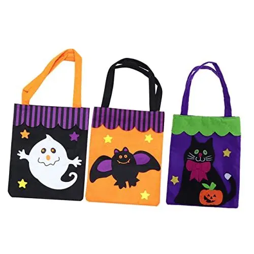 Produktbild: Ciieeo 3St Halloween ohne Einkaufstasche Halloween-Einkaufstaschen Vliesbeutel halloween theme halloween geschenktüten Candy bag Dekor Geisterfest-Requisite Halloween-Zubehör nicht gewebt
