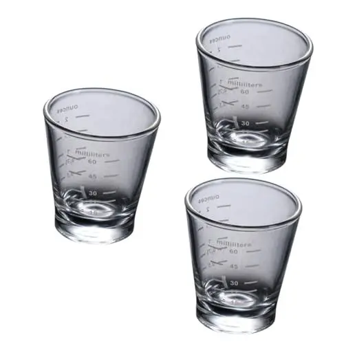 Produktbild: Ciieeo 3St Kaffeetasse Messbecher Shotglas mit Transparente Messbecher Messglas Kaffeebecher Glasbecher Espressotassen Desserttasse Getränke Tasse konzentrieren Eisbecher Weiß