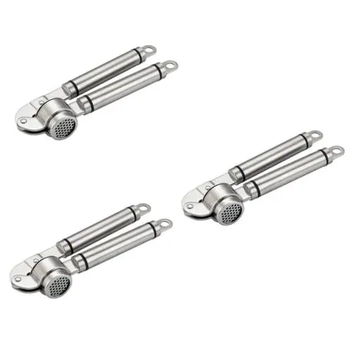 Produktbild: Ciieeo 3St Knoblauchpresse Silberfarbe Knoblauchscheibe Knoblauchzerkleinerer Knoblauchmaschine zerdrücken Knoblauchschneider Knoblauchbrei Fleischwolf aus Edelstahl Nelkenbrecher Silver