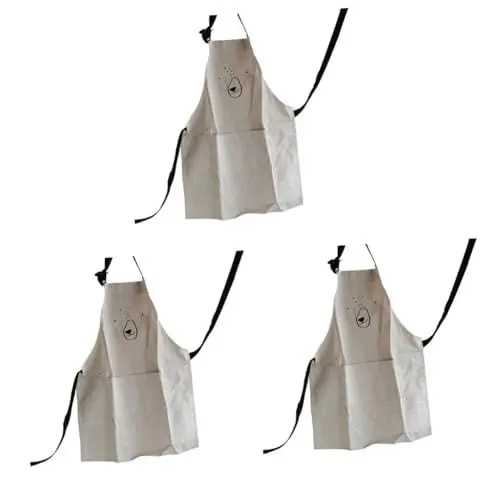 Produktbild: Ciieeo 3St Kochschürze Küchenschürze praktische Schürze Kinderschürze Grillschürzen Lätzchen Latzschürze mit Tasche verstellbare Latzschürze niedlich Eltern-Kind-Outfit