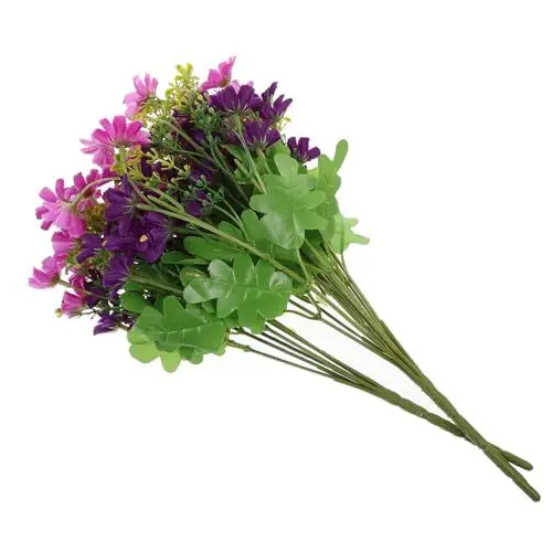 Produktbild: Ciieeo 3St Sonnenblumenstrauß künstliche Gänseblümchen Mama für Zuhause brautstrauß Hochzeitschrysantheme Gänseblümchen-Strauß kleines Gänseblümchen Pflanze Violett