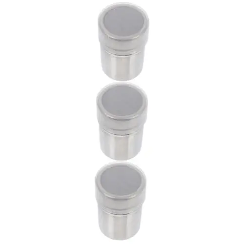 Produktbild: Ciieeo 3St Staubtuch Vorratsflasche Gewürztöpfe Pulversalzstreuer Pfefferstreuer Container zuckerdose edelstahlbehälter Kakaostreuer Mehlstreuer Kaffeeshaker Rostfreier Stahl Silver