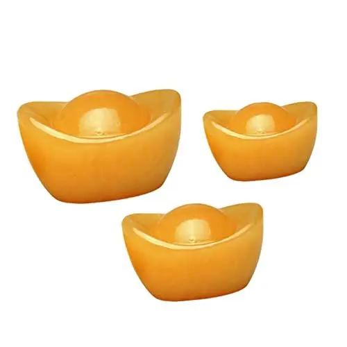 Produktbild: Ciieeo 3St Topas Barren The Office büroradio bürodeko car chinesischer Reichtum Barren chinesischer Geldbarren Verzierung in Form eines Goldbarrens aus Reis Topas Yellow