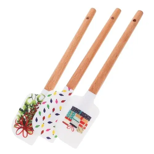 Produktbild: Ciieeo Antihaftbeschichteter Weihnachtsspatel Aus Silikon Für Kuchen Weihnachtskuchen Mischwerkzeug Mit Holzgriff Zum Backen