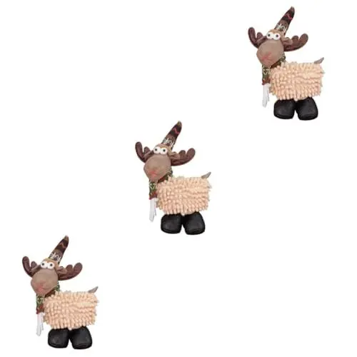 Produktbild: Ciieeo 3St Weihnachtsschmuck Weihnachten Plüschtiere Kuscheltier zu Weihnachten weihnachtsdeko winterdeko Weihnachtskamin Elch-Ornamente Hirsch Elchpuppen Stoff