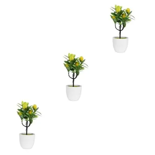 Produktbild: Ciieeo 3 Sätze Faux-Zitronen-topfpflanze Kunstpflanze Kunstplflanze Simulation Von Zitronenbäumen Pflanzentopf Für Drinnen Zitronenbaumdekore Für Zu Hause Bonsai-simulationen 2 Stück * 3