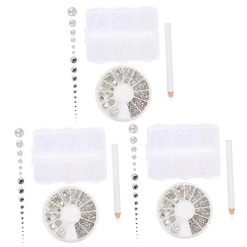 Produktbild: Ciieeo 3 Sets Nagel-Charms Und Flatback Zum Basteln Stilvolle Perlen Aus Abs-Material Für Nagelkunst