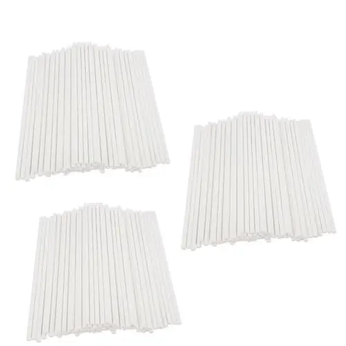Produktbild: Ciieeo 3 Sätze Lutscherstiel Lollipop Stiele Party Sachen Kuchenstiele Partyzubehör Party Supplies Lolli-Stick Kuchen Aus Pappe Kuchendübel Papierstöcke Kuchenstangen Weiß 200 Stück * 3