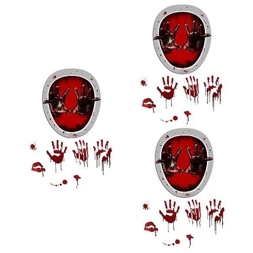 Produktbild: Ciieeo 3 Sets Halloween Toilettenhandaufkleber Pvc-material Gruseliger Handabdruck Einfach Abziehbarer Stick Für Badezimmersitzdekor