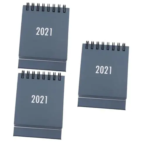 Produktbild: Ciieeo Mini-kalenderkarte Für 2021 Kompakter Tischkalender Notizblock Wiederverwendbar Tischkalender Für Büro Schule Und Zuhause Grau 3 Stück