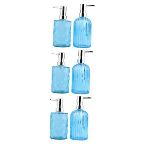 Produktbild: Ciieeo 3 Stück 3 Duschgel Pumpflasche Shampoo Conditioner Glaspresseflasche altmodisches Glas Reisen Handseife Badezimmerzubehör nordisch