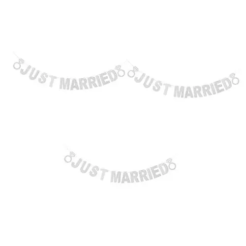 Produktbild: Ciieeo 3 Stücke 3 Silber Glitter Papier Banner Wimpelkette Hochzeit Dekorationen Für Hochzeit Party 