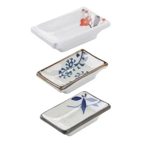 Produktbild: Ciieeo 3 Stück Handbemalte Gewürzschüssel Aus Keramik Im Japanischen Stil Mit Pinsel Mini-gewürzschale Für Snacks Im Restaurant Zufälliger Stil