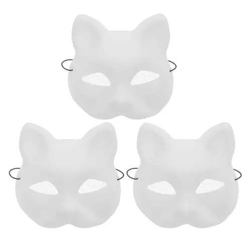 Produktbild: Ciieeo 3 Stück Maske Stuff DIY Unbemalt Maskerade Abs Weiß