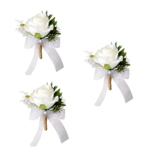 Produktbild: Ciieeo 3st Bräutigam Brosche Boutonniere Für Männerhochzeit Anstecknadel Brosche Künstliche Ansteckblume Hochzeit Ansteckblume Hochzeit Blumenkorsage Westlicher Stil Braut Schmücken