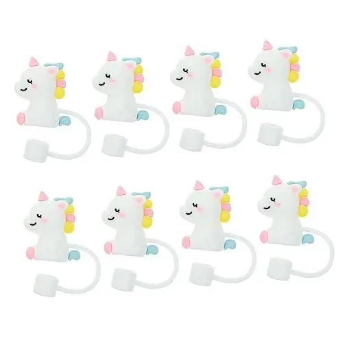 Produktbild: Ciieeo 40 Stk Einhorn-strohstopfen Süße Strohkappen Dekorative Strohkappen Wiederverwendbare Strohkappen Trinkhalmspitzen Abdecken Strohspitzen Stopfen Einhorn-strohstecker Kieselgel