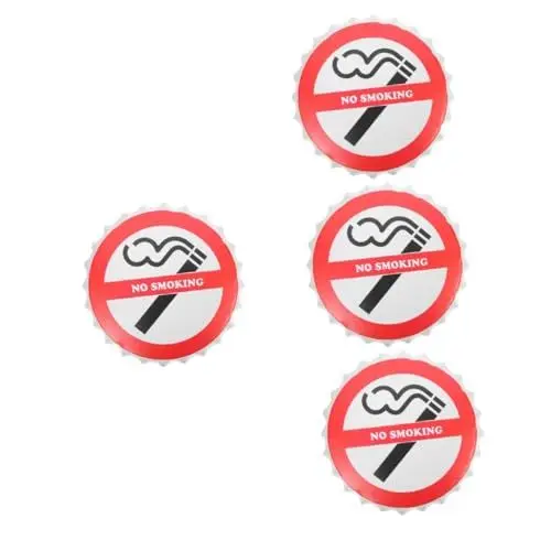 Produktbild: Ciieeo 4 Stück Blech malerei an der Wand Wohnkultur wandverkleidung dekorative hängende Verzierung bierdeckel dekoration Embleme Ornament Rauchverbot Wandschild Rauchverbot Zeichen Eisen