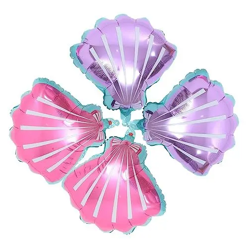 Produktbild: Ciieeo 4 Stück Dekorationsballon Hochzeitsdekoration Abschlussfeier Fotoautomat Meerjungfrau Ballon Lila Verzierungen Meerjungfrau Partyballon Rosa Dekorationen Hawaii Metall
