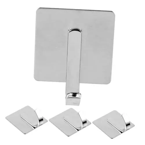 Produktbild: Ciieeo 4stücke Selbstklebende Handtuchhaken Rostfreie Wandhaken Für Badezimmer Und Küche Einfache Installation Bohren Platzsparend Und Modern