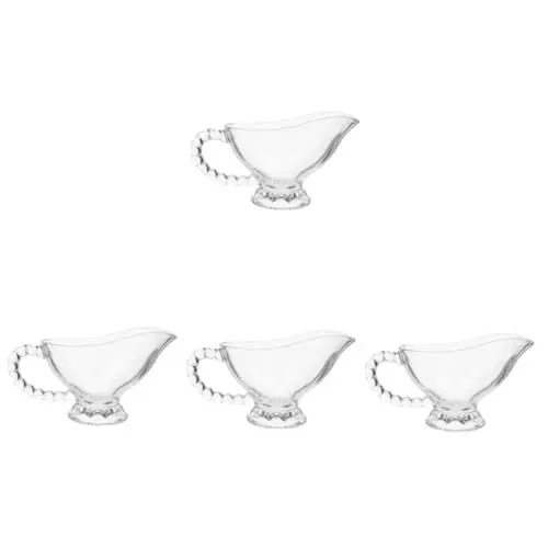 Produktbild: Ciieeo 4 Stück Glas Milchbecher Wohnaccessoire Haushalts Sahnekrug Glas Wasserkrug Milchkrug Milchzubehör Glas Sauciere Zarter Milchkrug Multifunktions Milchkrug