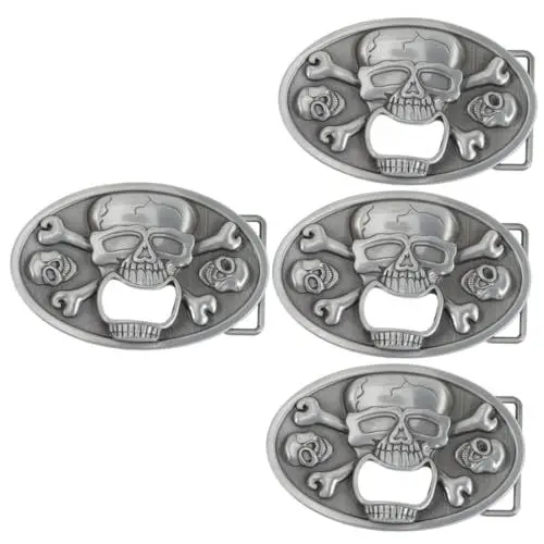 Produktbild: Ciieeo 4 Stück -Hosenknopf -Gürtelschnalle Halloween Gürtelschnalle halloween halloween assecoires Herren Gürtelschnalle Männer Flaschenöffner