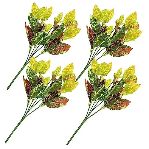 Produktbild: Ciieeo 4 Stück Künstliche Pflanzen Künstliche Blätter Zweige Künstliche Blumen Künstliche Grüne Zweige Künstlicher Farn Dekor Künstliche Pflanzen Heimdekoration Künstlicher
