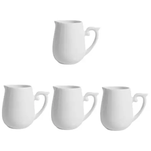 Produktbild: Ciieeo 4 Stück Milchbehälter Milch Dip Sauce Halter Milchkrug Kleiner Milchbehälter Keramik Milchkännchen Mit Griff Keramik Milchbehälter Keramik Krug Keramik Milchkännchen