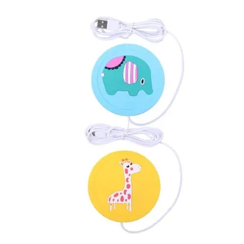Produktbild: Ciieeo 4 Stück Silikon Heizuntersetzer Intelligente Getränke Heizplatte USB Tassenwärmer Intelligenter Warmer Untersetzer Tassenwärmer Untersetzer Kaffee Heizung Kaffee Wärme
