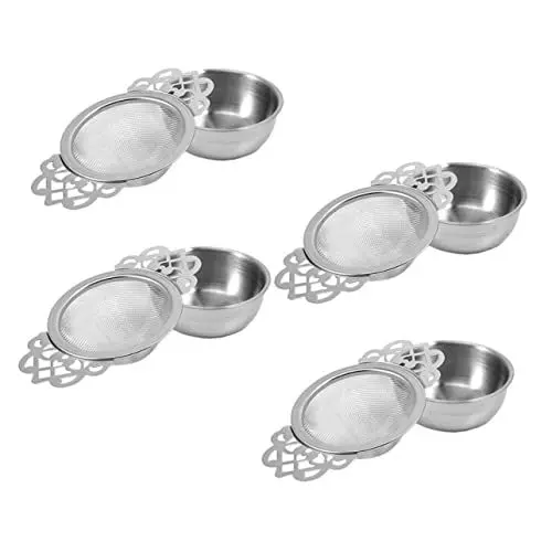 Produktbild: Ciieeo Tee-ei Mit Griff 4-teiliges Teesieb-set Aus Edelstahl Teekannensiebe Für Losen Tee Teefilter Teezubehör Tee-eier