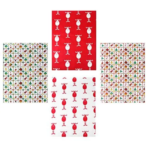 Produktbild: Ciieeo 4 Stück Weihnachts Tuch Gruppe Patchwork Nähen Weihnachtlich Bedruckte Stoffreste Stoffe Zum Nähen Weihnachts-Patchwork Bastelstoff Für Die Gesichtsbedeckung Baumwolle Drucken