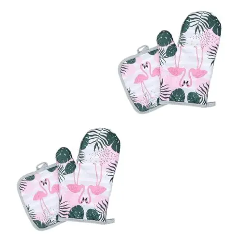 Produktbild: Ciieeo 4 Stück ofenhandschuhe Backhandschuhe Kochhandschuh Topflappen und Matte Handschuh und Polster Backhandschuh und Unterlage Schutz Zweiteiliger Anzug