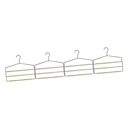 Produktbild: Ciieeo 4 Stück schmiedeeiserner Hosenbügel aus Holz kleiderständer Kleiderbügel Schal-Organizer knitterfreie Hosenbügel Krawattenhalter mehrlagige Hosenbügel mehrschichtig Gürtelhalter