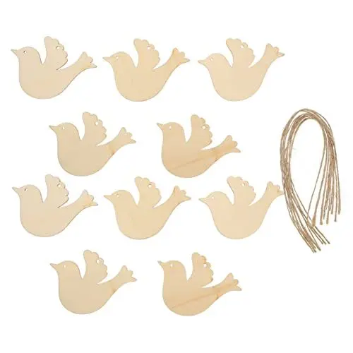 Produktbild: Ciieeo 50 Stück Holzspäne Weihnachtsanhänger Zum Aufhängen Vogelformen Aus Holz Weihnachtsdeko Aus Holz Tierhackschnitzel Weiße Tauben Zum Basteln Hölzern Weihnachten Kind Der Vogel
