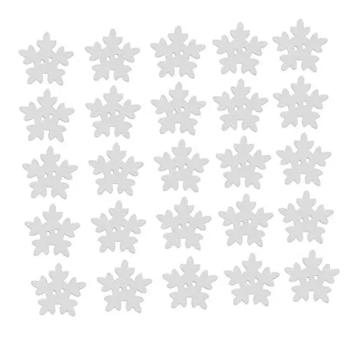 Produktbild: Ciieeo 50 Stück Weihnachts-/feiertags-knopfset mit Schneeflocken- Holzknöpfe Schneeflocken-verzierungen 18 Mm Größe