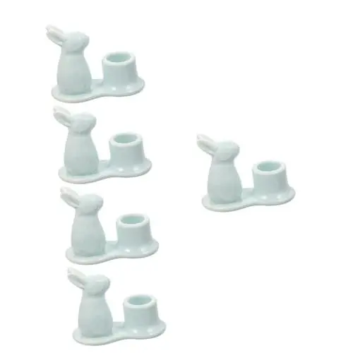 Produktbild: Ciieeo 5St Kaninchen Kerzenhalter Eierbecher für weichgekochte Eier Teelichthalter zu Ostern Tischdekoration Showregal Ausstellungsregale Kerzenhalter aus Keramik Hase