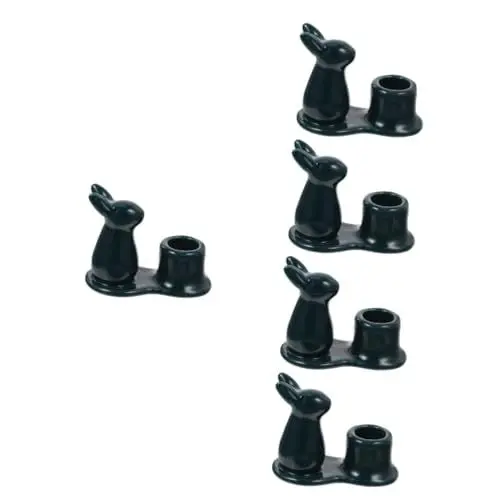 Produktbild: Ciieeo 5St Kaninchen Kerzenhalter Osterkerzenhalter Eierbecher für weichgekochte Eier Tischfeuerstelle Hochzeitsdekoration Desktop-Kerzenhalter aus Keramik Teelichthalter
