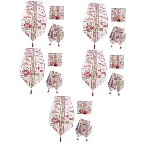 Produktbild: Ciieeo 5St Tischdekoration Weihnachts-mitteldecken Christmas Table Cloth kamindekorationen des neuen Jahres Party-Banner Tischdecken Winterurlaub Tischläufer Esstischläufer Stoff
