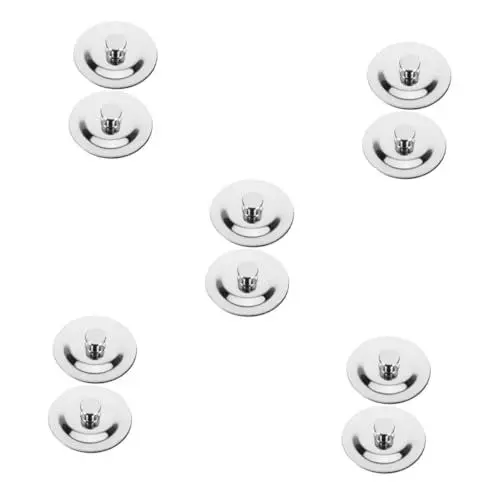 Produktbild: Ciieeo 5 Sätze Badewannenstöpsel Abflussstopfen Universal Stopfen Abflussverschluss Badewannenabfluss Dusche Ablaufstöpsel Ablaufstopfen Waschbecken Rostfreier Stahl Silver 2 Stück * 5