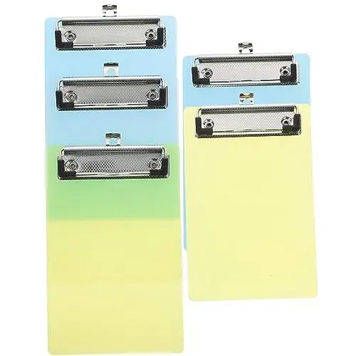 Produktbild: Ciieeo 5er-pack Klassenzimmer-klemmbrett Mini Transparentes Klemmbrett Mini-klemmbretter Klemmbrett Mit Stauraum Heavy Duty Dateiordner Eingefärbt Rosa Ordner Trägerplatte Student Tasche