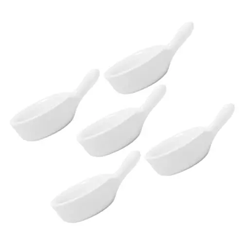 Produktbild: Ciieeo 5st Untertasse Aus Keramik Mit Henkel Dip-Schalen Kleine Soßenbecher Sushi Soßenschale Porzellan-tauchschalen Gerichte Beilage Vorspeisenlöffel Kleiner Teller Empfindlich Weiß