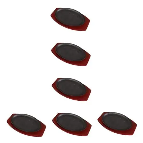 Produktbild: Ciieeo 6St Grillplatte non stick pan antihaft pfanne cookrings sheet pan Gesunde Kochpfanne e-herd Braten Bratplatte Rotaster-Backblech wiederverwendbare Bratpfanne Eisenpfanne Holz Black