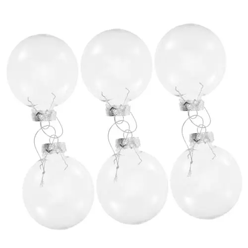 Produktbild: Ciieeo Weihnachtskugeln Mittlerer Größe 8 cm Große Scheiben Befüllbare Kunststoffornamente Als Baumschmuck Zum Basteln Und Als Weihnachtsdekoration