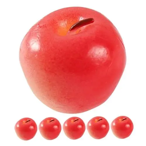 Produktbild: Ciieeo 6stücke Künstliche Mini Obst Modelle Realistische Simulation Früchte Dekoration Für Zuhause Fotografie Und Hochzeitsanlässe Rote Äpfel Ohne Knopf Langlebig Und Pflegeleicht