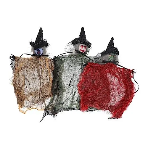 Produktbild: Ciieeo 6 STK Halloween Gruselige Dekorationen Im Freien Hängende Hexendekoration Halloween-Dekoration Schreckliche Geisterfigur Draussen Außendekorationen Zubehör Polyester Empfindlich