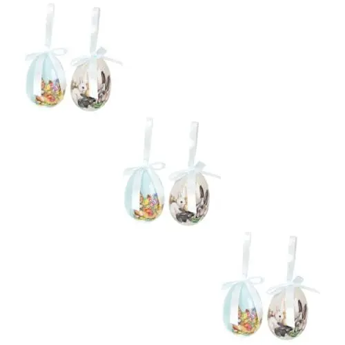 Produktbild: Ciieeo 6 STK Ostereier Ostern einzigartiges Dekor Hängende Eier am Osterbaum anhänger spriegel anhänger zurrösen Ornament Kamindekor Osterdekoration Osterszene zum Aufhängen Jahrgang Korb