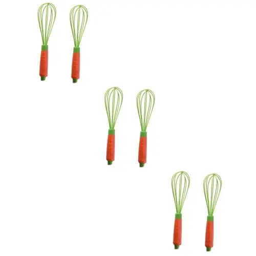 Produktbild: Ciieeo 6 Stk Küchenmixer Schneebesen Rührbesen für Handmixer Stabmixer Utensilien Eiermixer mit karottenförmigem Griff Handbuch Rührgerät Eierrührer