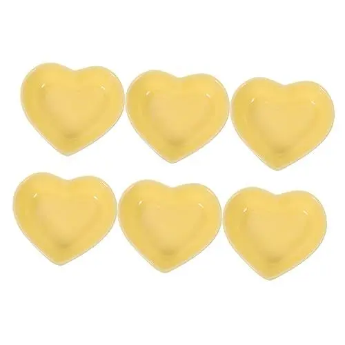 Produktbild: Ciieeo Herzförmiges Schüssel-set 6-teilig Keramik-soßenschalen Für Sushi Gewürze Butter Marmelade Für Esszimmerdekoration