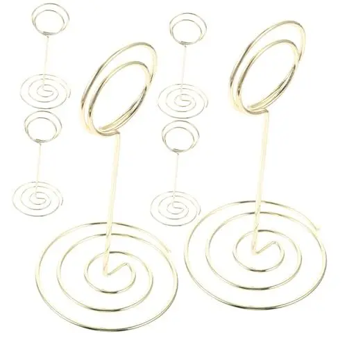 Produktbild: Ciieeo Handgefertigte Tischnummernhalter 6er-pack Notizklammerhalter Aus Metall Leicht Für Tischkarten Und Fotos Bei Hochzeiten