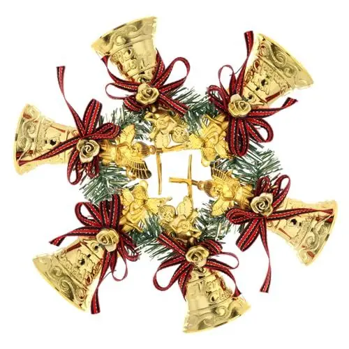 Produktbild: Ciieeo 6st Weihnachts Glocken Anhänger Weihnachtstürklingeln Weihnachts-glöckchen Weihnachtskranzglocken Weihnachtsglocken Zum Aufhängen Weihnachtsschmuck Fenster Plastik Hängende Glocke